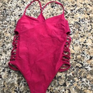 Pink Bebe tank onesie